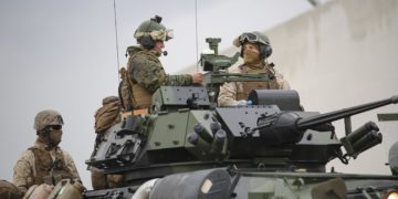 Marines of 4th Light Armored Reconnaissance Battalion, 4th Marine Division, convoy from Rota, Spain to Almeria, Spain on Oct. 26, 2015. The Marines traveled to their training site for Trident Juncture 2015 to participate in live-fire ranges and conduct field operations with NATO allied forces.