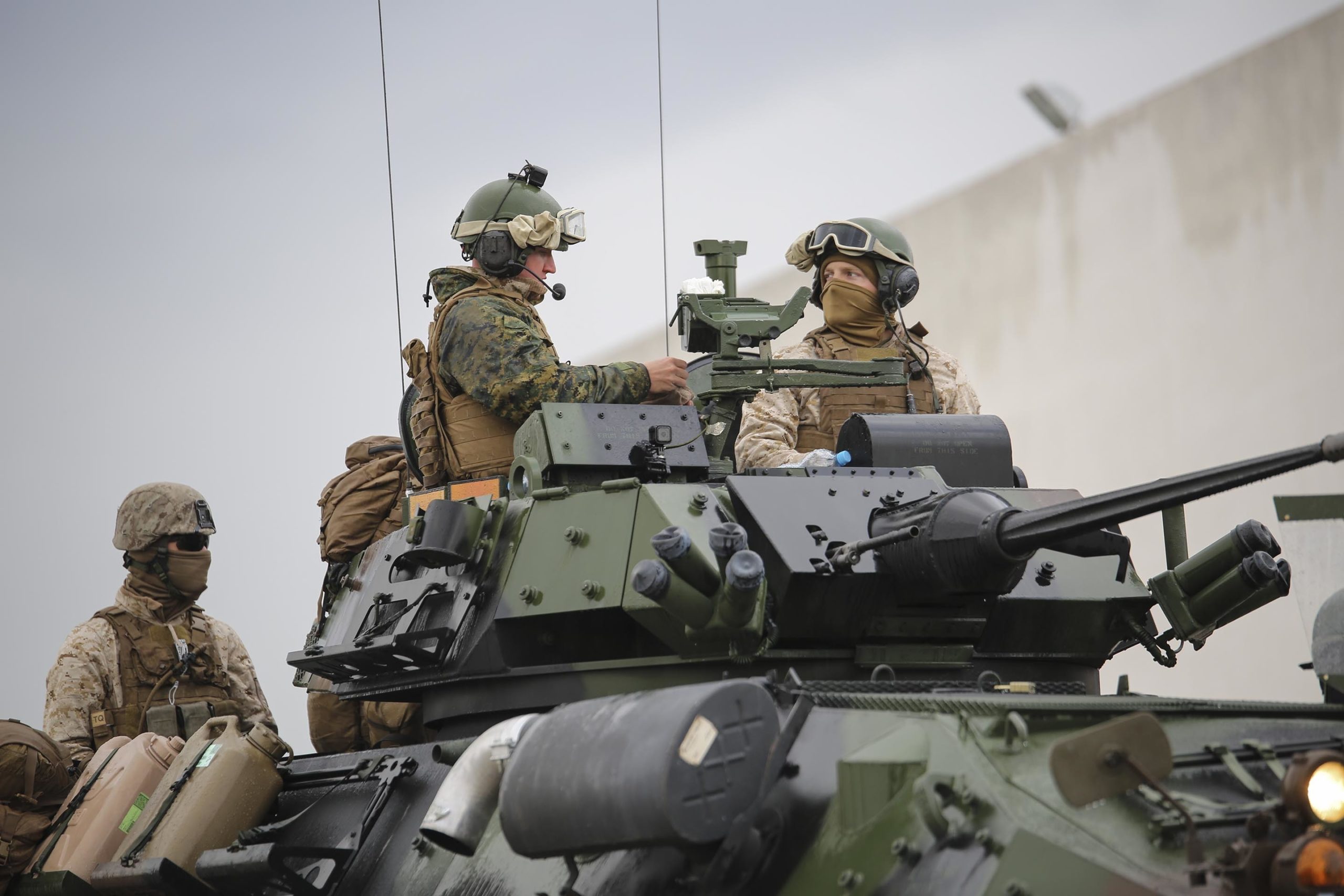 Marines of 4th Light Armored Reconnaissance Battalion, 4th Marine Division, convoy from Rota, Spain to Almeria, Spain on Oct. 26, 2015. The Marines traveled to their training site for Trident Juncture 2015 to participate in live-fire ranges and conduct field operations with NATO allied forces.