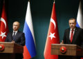 Russia's President Vladimir Putin and Turkey's President Tayyip Erdogan attend a news conference at the Presidential Palace in Ankara December 1, 2014. REUTERS/Umit Bektas (TURKEY - Tags: POLITICS) - RTR4GAUT