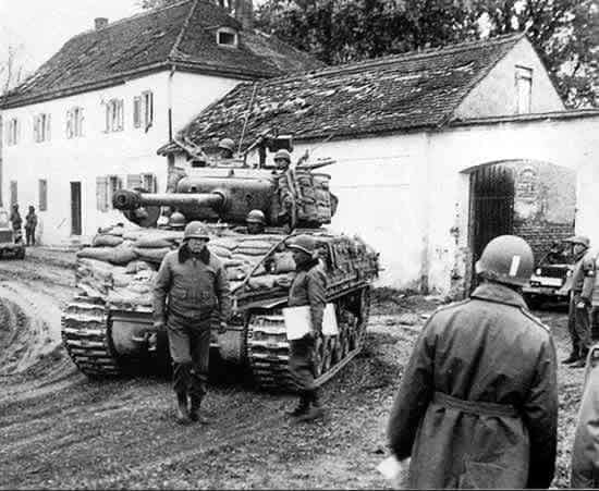 Add-on Armour on Sherman Tank close-up