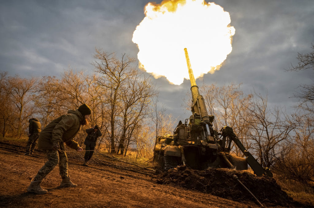 Image of Ukrainian forces entering Kherson