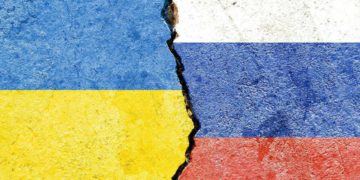 abstract Ukraine Russia international political economic relationship conflicts concept texture background