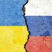 abstract Ukraine Russia international political economic relationship conflicts concept texture background