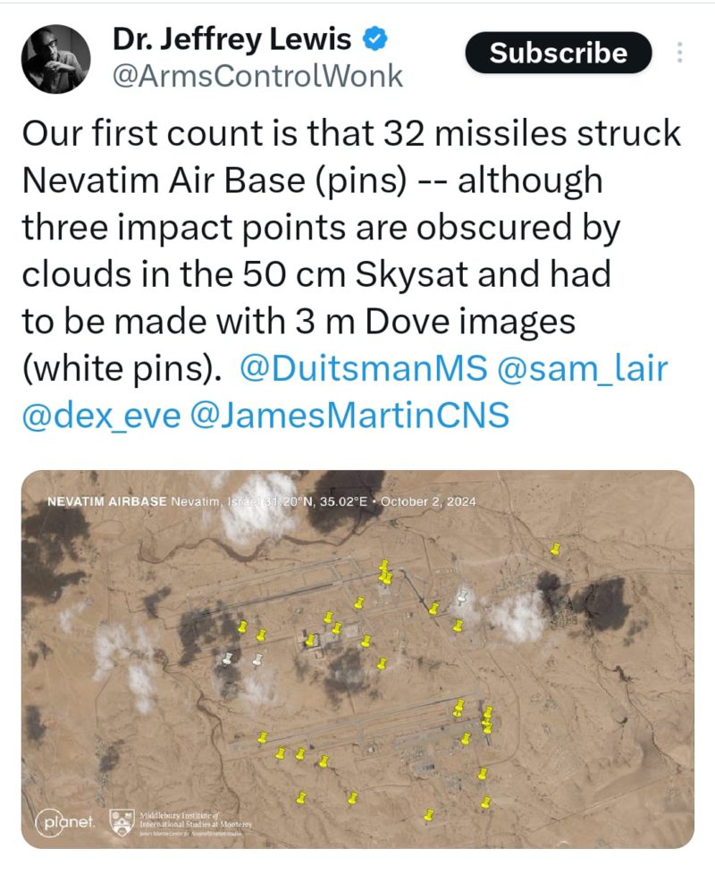 Israeli air defences breached by Iranian missiles